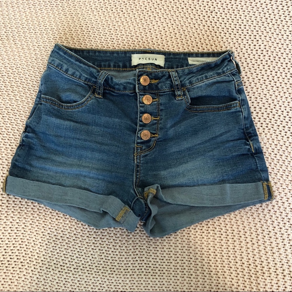 Pacsun denim shorts with buttons